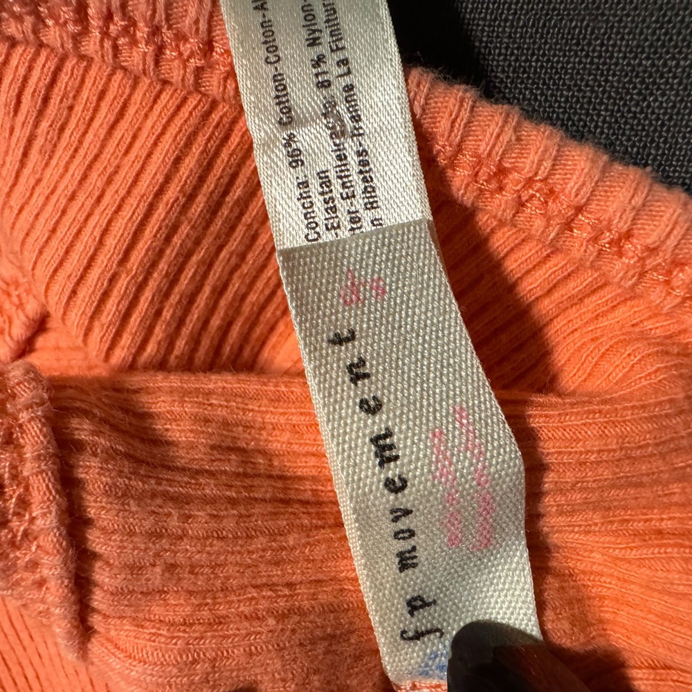 Orange/Pink Ribbed Crop Top - Picture 3 of 3